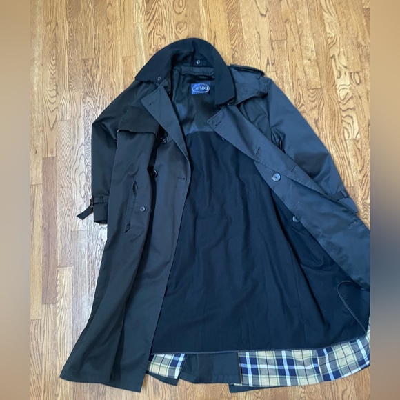 Perusal men’s black trench coat size 48L - Picture 2 of 5